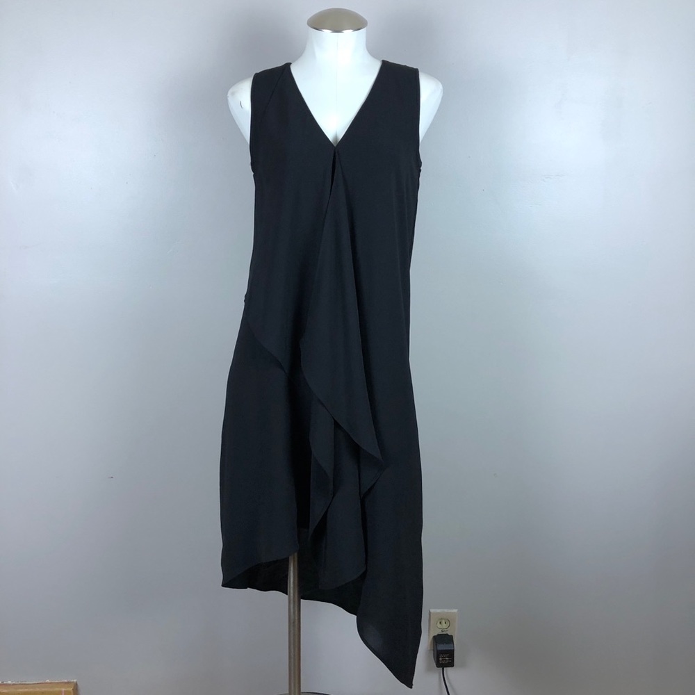 White House Black Market Ruffle Front Shift Dress